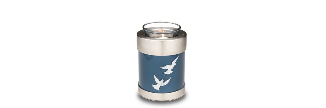 candle cremation urn birds