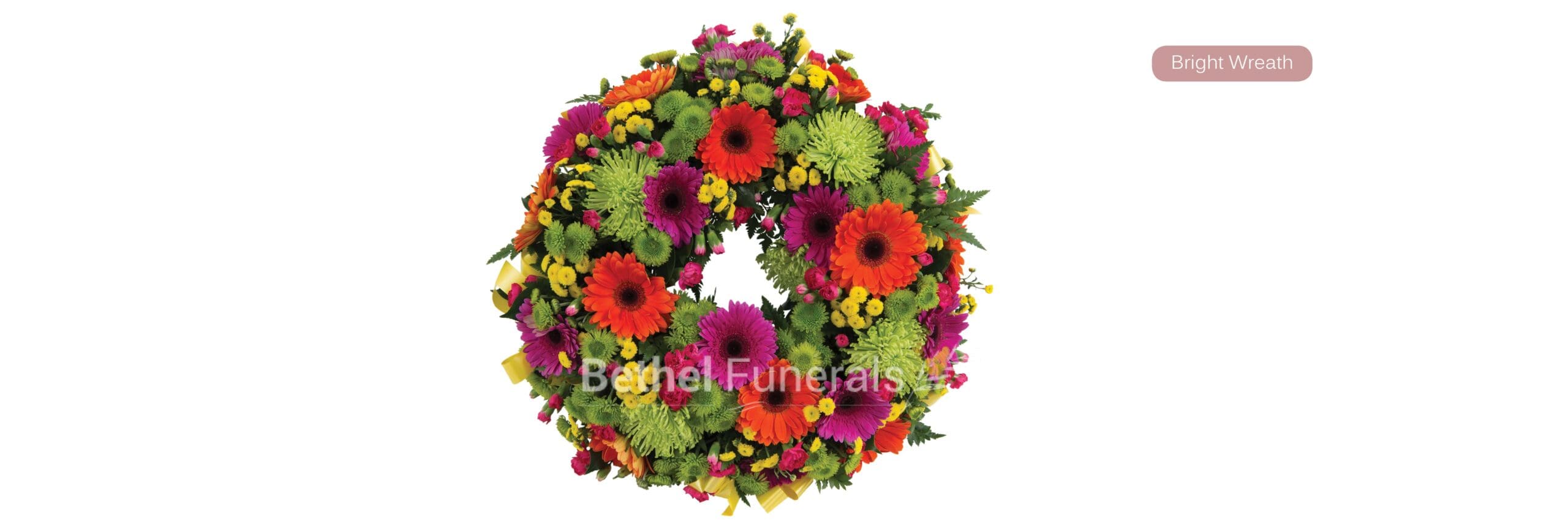 bright wreath funeral flowers