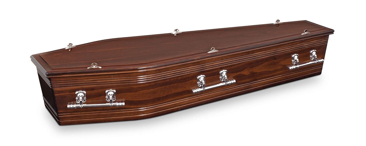 walnut timber coffin