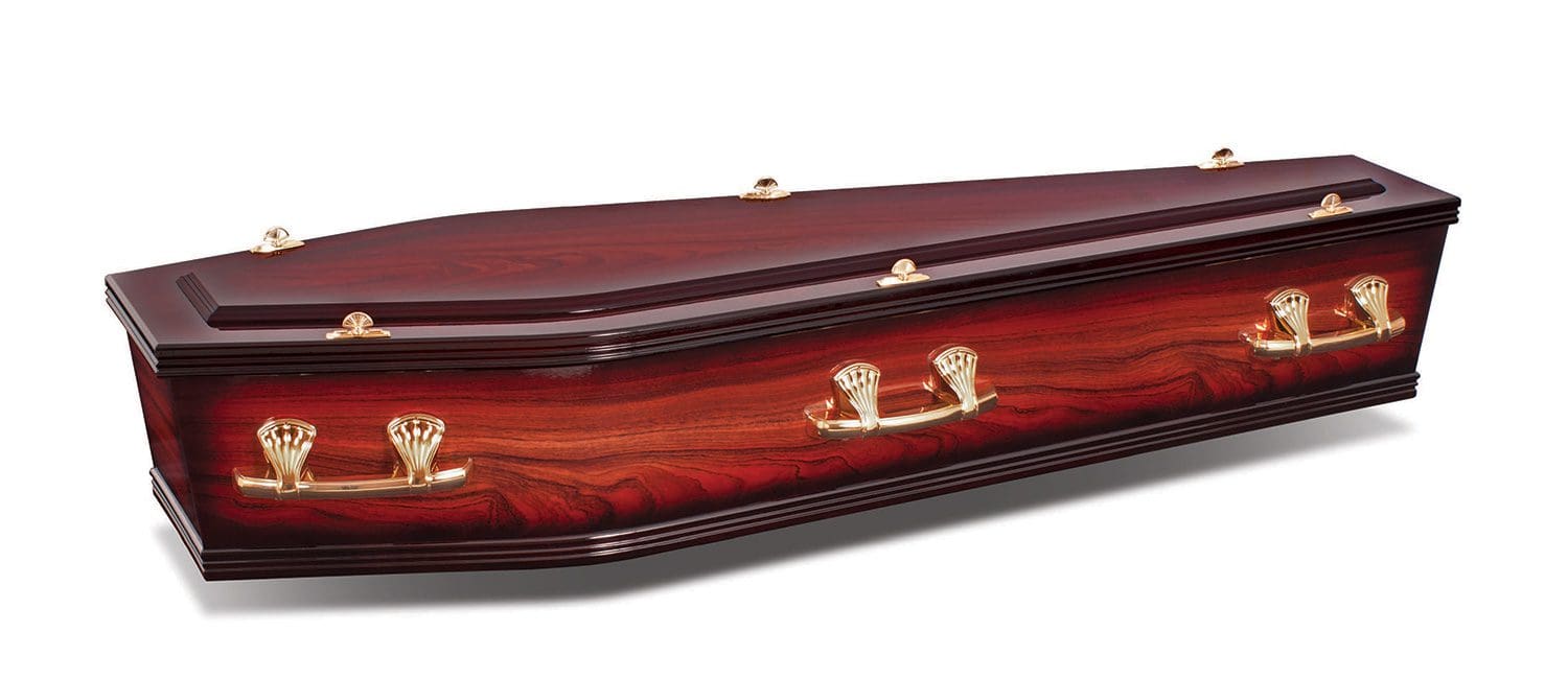 sapele shaded coffin