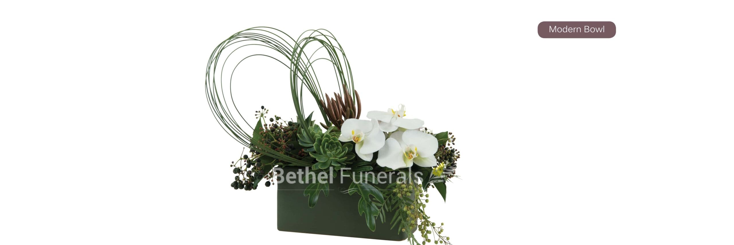 modern bowl funeral flowers
