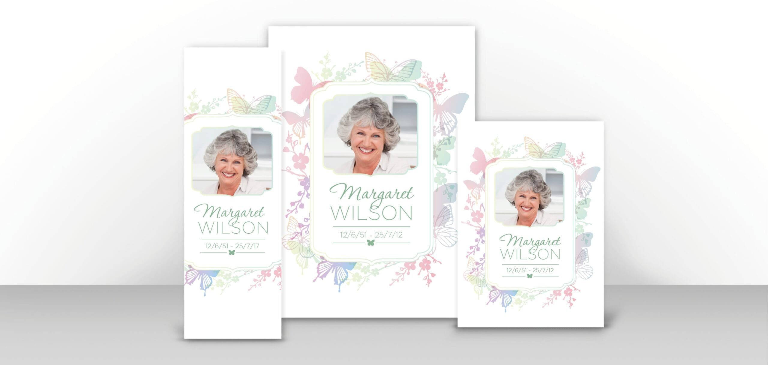 butterflies and birds memorial stationery