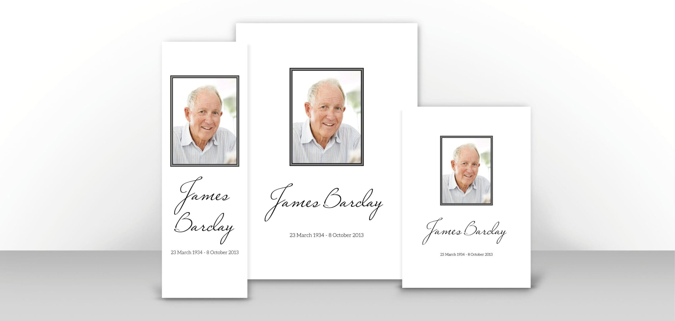 Black and White memorial stationery
