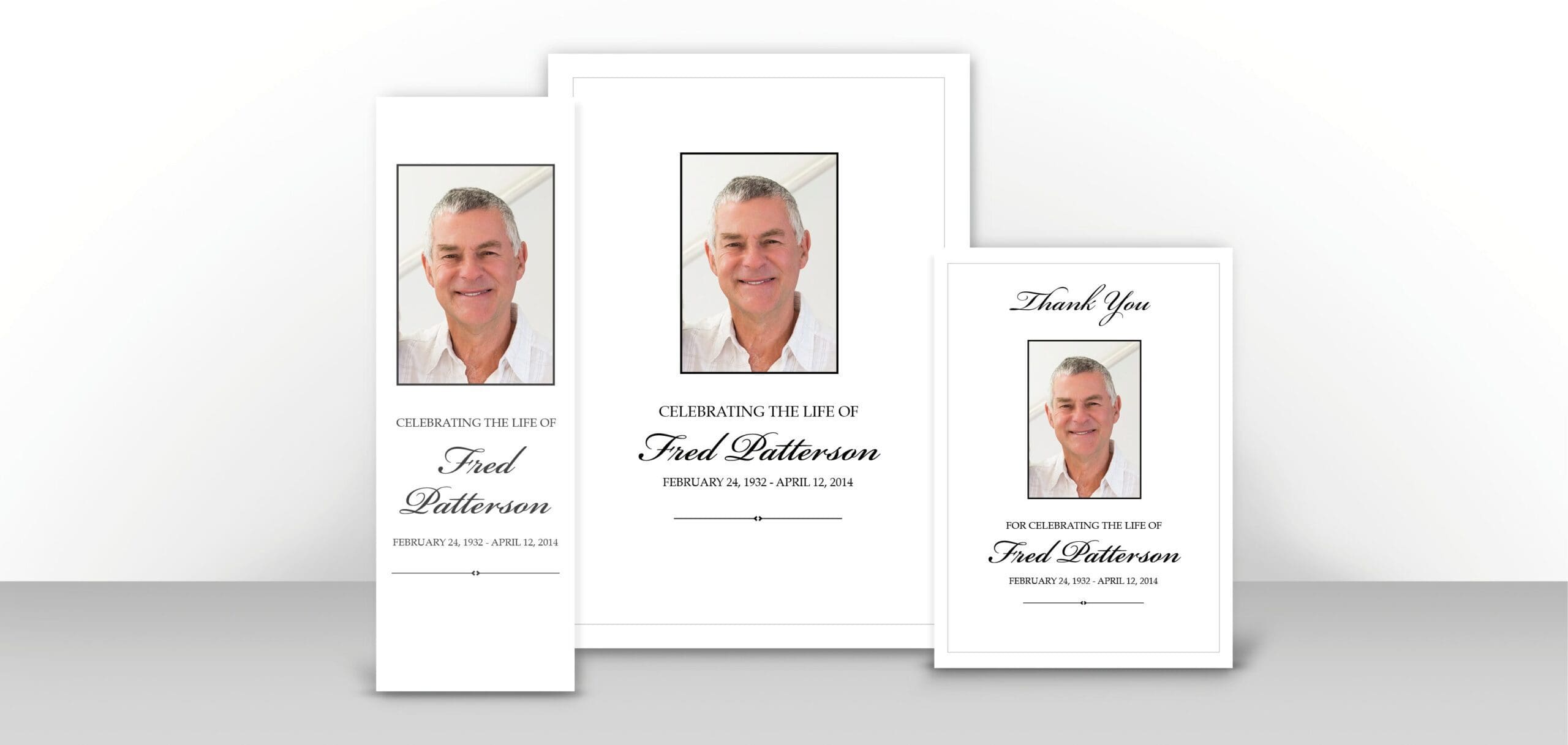 Black and White memorial stationery