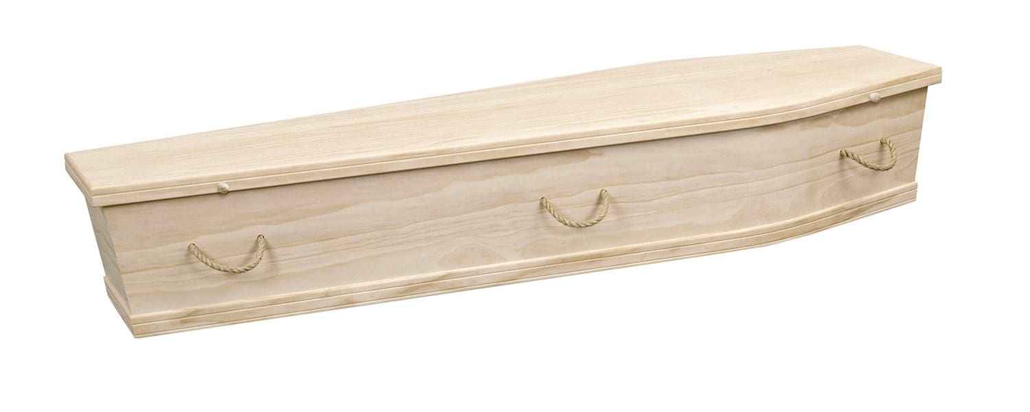 natural pine coffin