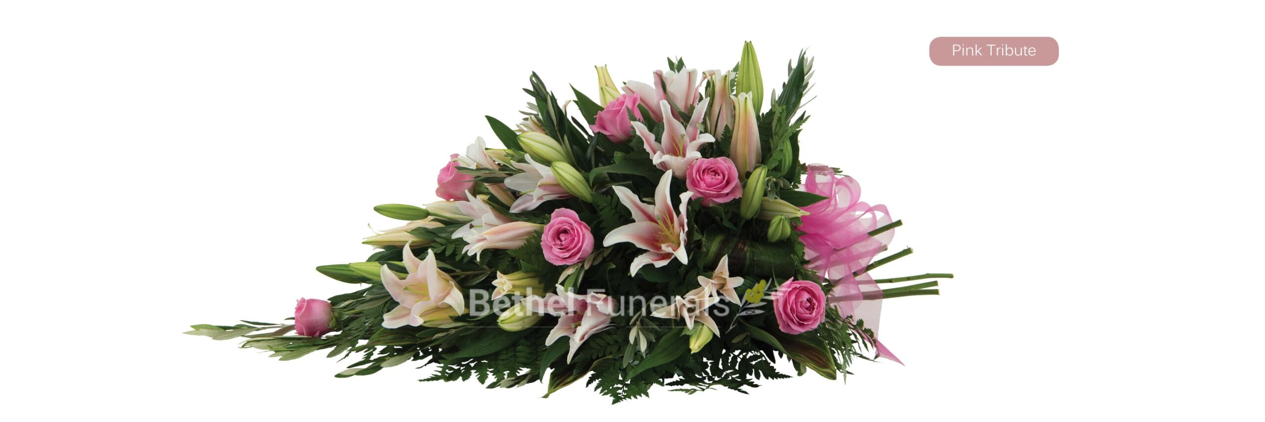 pink tribute funeral flowers