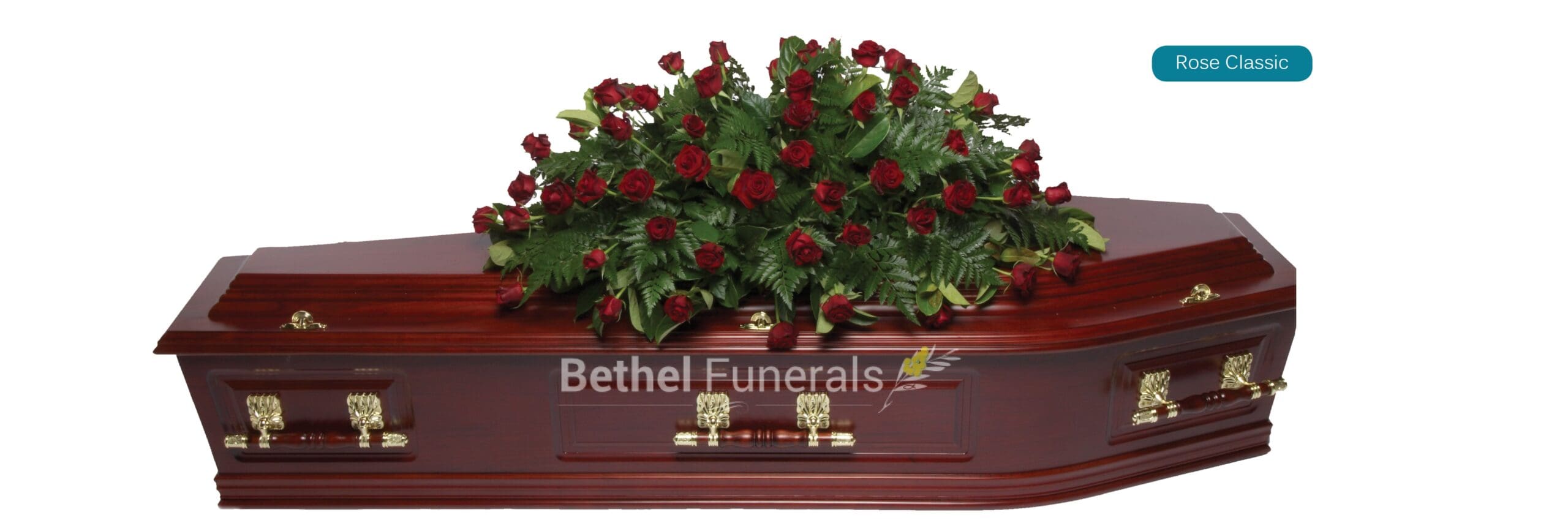 Rose classic flowers on coffin