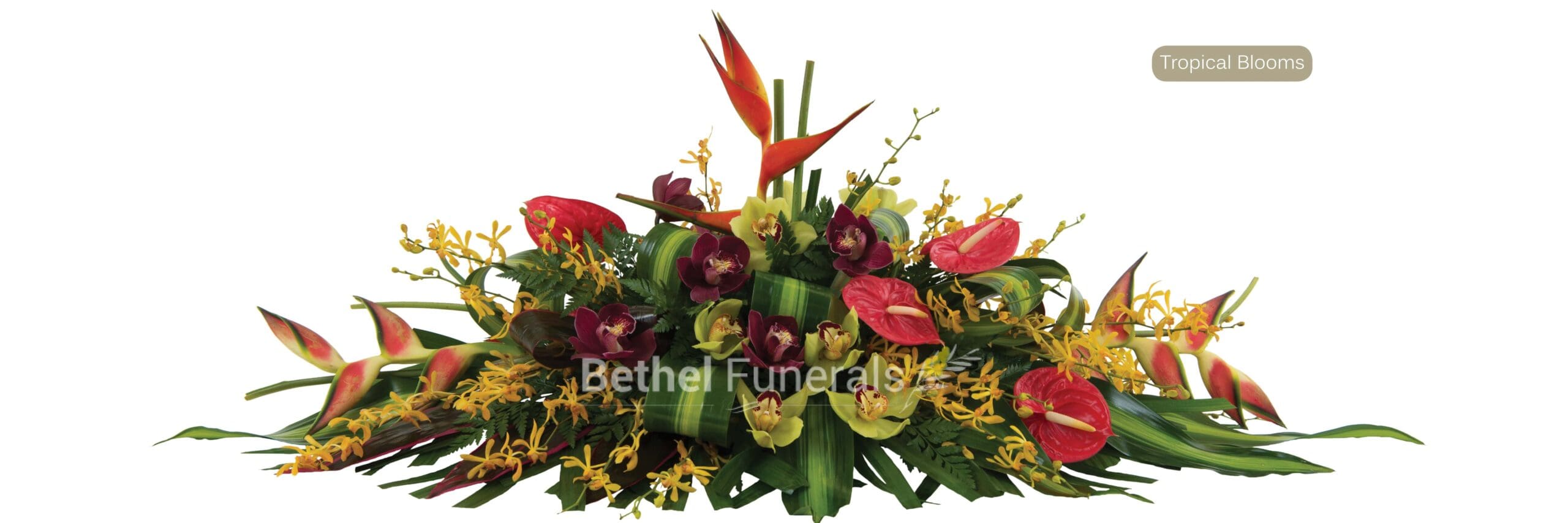 tropical blooms funeral flowers